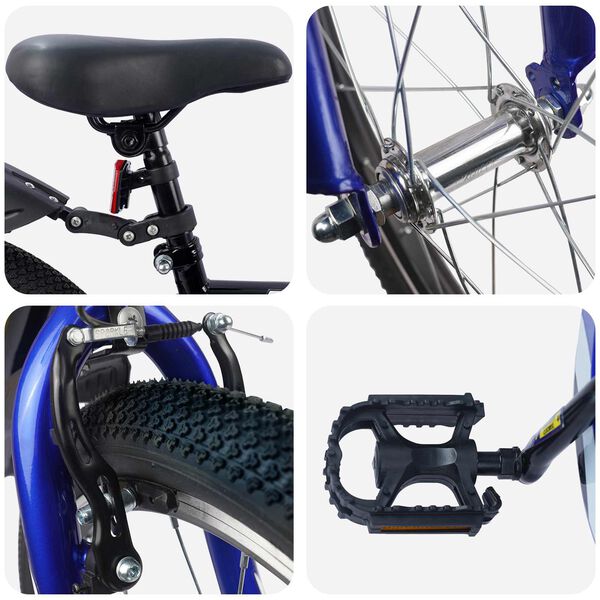 vidaXL B&oslash;rnecykel 18 tommer til 5-7 &aring;r gammel Sort