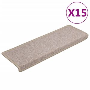 vidaXL trappem&aring;tter 15 stk. 65x21x4 cm taupe rektangul&aelig;r kant