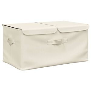 vidaXL opbevaringskasse 50x30x25 cm stof cremefarvet