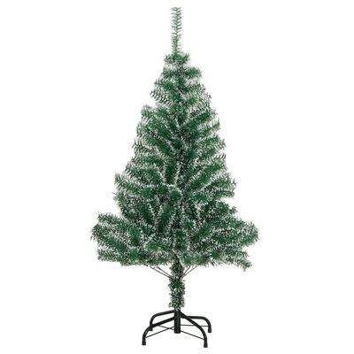 vidaXL kunstigt juletræ med sne og 150 LED'er 150 cm