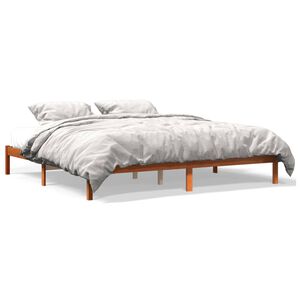 vidaXL sengeramme uden madras 180x200 cm massivt fyrretr&aelig; gyldenbrun