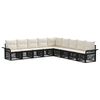 vidaXL Havesofa S&aelig;t 9 stk. Sort polyrattan