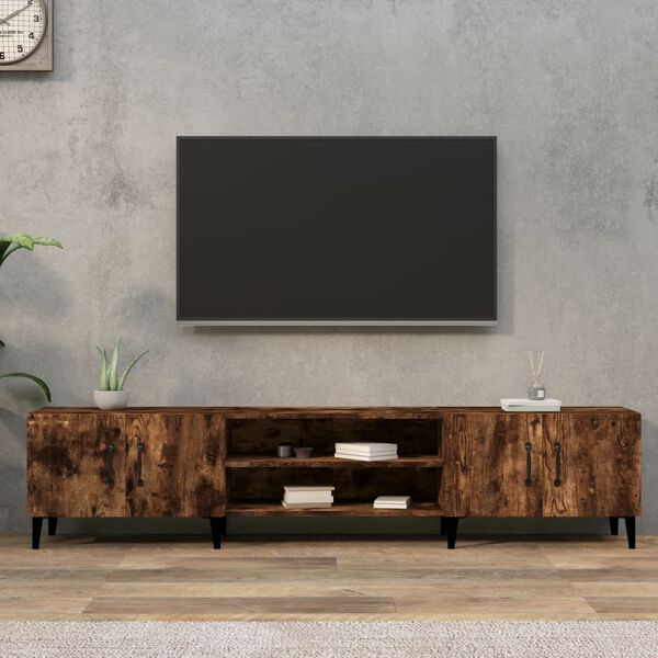 vidaXL tv-bord 180x31,5x40 cm konstrueret træ røget egetræsfarve