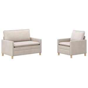 vidaXL Sofa S&aelig;t 2 stk. Cremefarvet Polyester