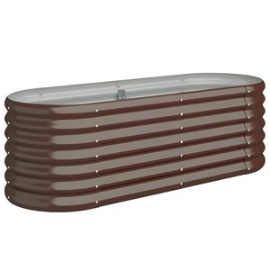 vidaXL plantekasse 114x40x36 cm galvaniseret st&aring;l brun