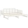 vidaXL daybed med udtr&aelig;k 2x(80x200) cm massivt fyrretr&aelig; hvid