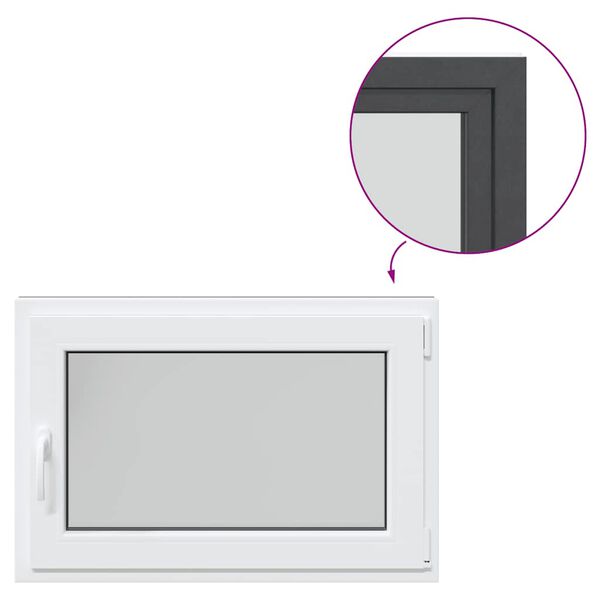 vidaXL k&aelig;ldervindue "RISOR" 90x70 cm dreje-kip DIN h&oslash;jre antracit