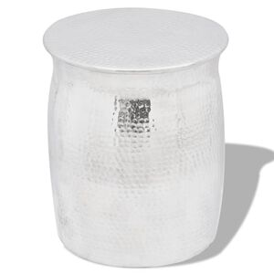 vidaXL taburet/sidebord hamret aluminium s&oslash;lvfarvet