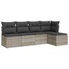 vidaXL sofas&aelig;t 5 dele med hynder polyrattan lysegr&aring;