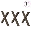 vidaXL spisebordsben X-formet 3 stk. naturst&aring;l 90x(72-73) cm st&aring;l