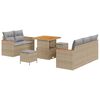 vidaXL Havesofa Sæt med pude med opbevaring 8 pcs Beige Poly rattan