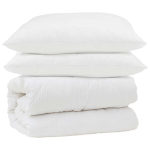 vidaXL Dynebetr&aelig;k S&aelig;t med pude 3 pcs Hvid Mikrofiber og Dunfjer