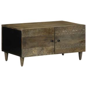 vidaXL sofabord 80x50x40 cm massivt mangotr&aelig; lysegr&aring;