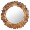 vidaXL v&aelig;gspejl 60 cm teak rund