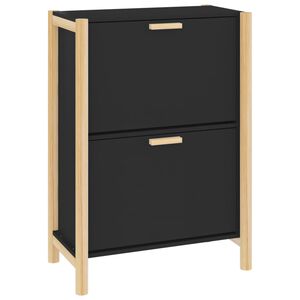 vidaXL skoreol 57,5x33x80 cm konstrueret tr&aelig; sort