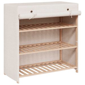 vidaXL skoskab med overtr&aelig;k 79 x 40 x 80 cm stof hvid