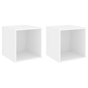 vidaXL v&aelig;gskab 2 stk. 37x37x37 cm konstrueret tr&aelig; hvid