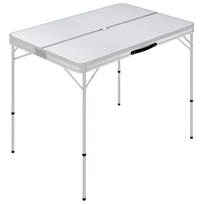vidaXL foldbart campingbord med 2 bænke aluminium hvid
