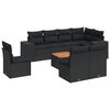 vidaXL sofas&aelig;t til haven 9 dele med hynder polyrattan sort