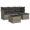 vidaXL sofas&aelig;t 5 dele med hynder polyrattan gr&aring;