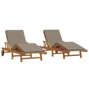 vidaXL Solstol 2 stk. Massivt Akacietr&aelig; Gr&aring;brun