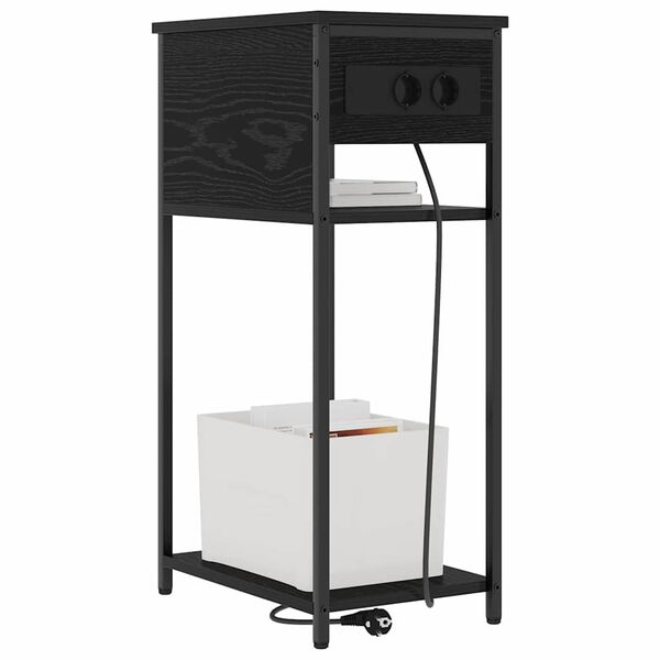 vidaXL Natskab Sort eg 41 x 28 x 76 cm Konstrueret tr&aelig;