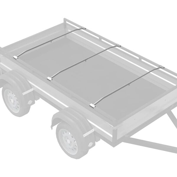 vidaXL Tarpaulin Bracket til Trailere 3 pcs S&oslash;lv 130-210 cm Aluminium