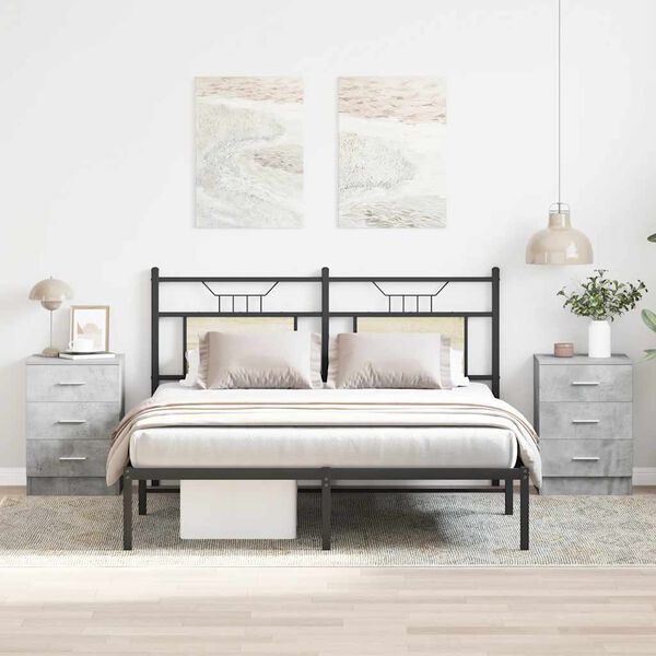vidaXL sengeborde 2 stk. 38x35x56 cm konstrueret træ betongrå