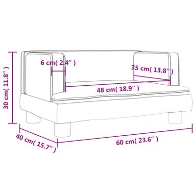 vidaXL sofa til børn 60x45x30 cm velour sort