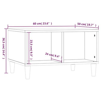 vidaXL sofabord 60x50x36,5 cm konstrueret træ betongrå