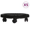 vidaXL plantevogne 5 stk. med hjul 170 kg diam. 30 cm sort