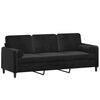 vidaXL 3-personers sofa med pyntepuder 180 cm velour sort