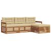 vidaXL Udend&oslash;rs sofagruppe med pude 4 pcs Naturlig og Beige