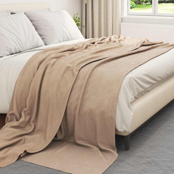 vidaXL Kastet&aelig;pper 6 pcs Camel 270 x 240 cm Fleece