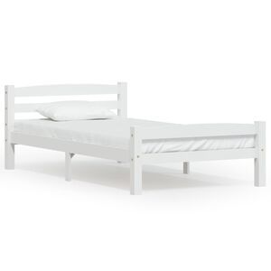 vidaXL Sengeramme uden madras massivt fyrretr&aelig; 100x200 cm hvid