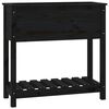 vidaXL plantekasse med hylde 82,5x34,5x81 cm massivt fyrretr&aelig; sort