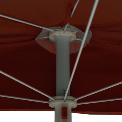 vidaXL halv parasol med stang 180x90 cm terrakotta