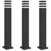 vidaXL udend&oslash;rs standerlamper 3 stk. 80 cm aluminium sort