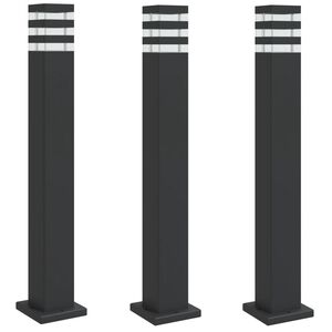 vidaXL udend&oslash;rs standerlamper 3 stk. 80 cm aluminium sort