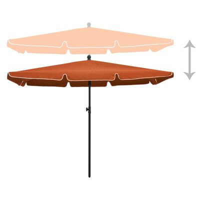 vidaXL parasol med stang 210x140 cm terrakotta