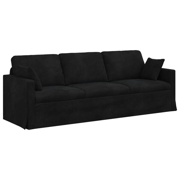 vidaXL Sofa Sort 228 x 78 x 80 cm Fl&oslash;jl