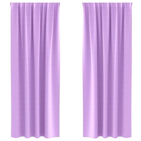 vidaXL Mørklægningsgardiner med ringe 2 pcs Lilla 245 x 140 cm