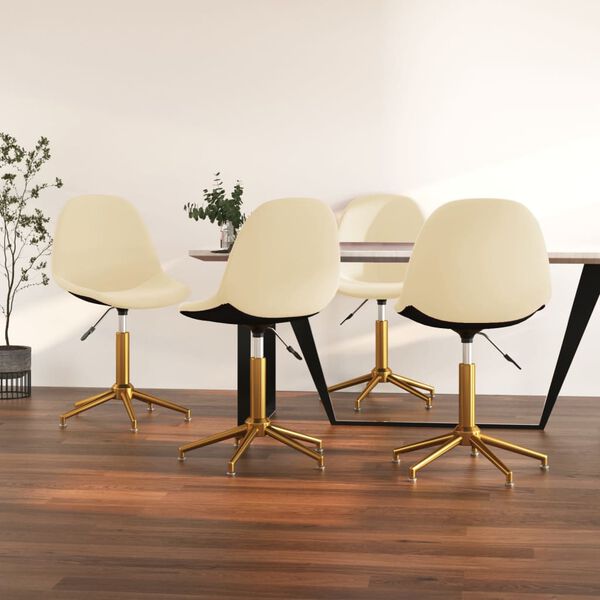 vidaXL drejelige spisebordsstole 4 stk. fl&oslash;jl cremefarvet