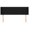 vidaXL sengegavl med kanter 147x16x78/88 cm stof sort