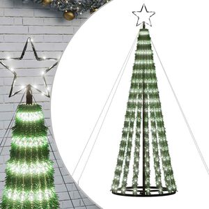 vidaXL LED-juletr&aelig; 275 LED'er 180 cm koldt hvidt lys