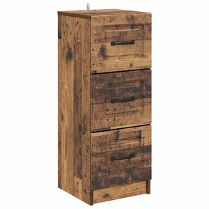 vidaXL Skuffeskab Gammelt tr&aelig; 33 x 34,5 x 87 cm Konstrueret tr&aelig;