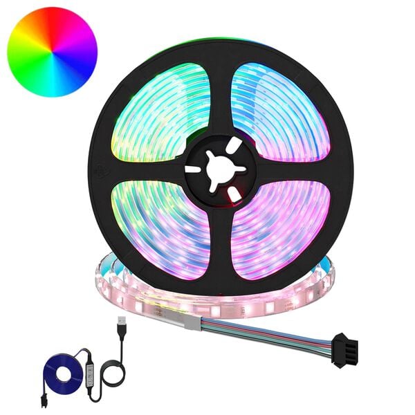 vidaXL LED Strip 4 pcs Sort og Gennemsigtig 550 x 0,8 x 0,3 cm