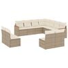 vidaXL sofas&aelig;t til haven 11 dele med hynder polyrattan beige