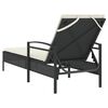 vidaXL liggestol med hynde 63x200x81 cm polyrattan sort