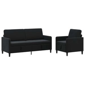 vidaXL Sofa s&aelig;t med opbevaring 2 stk. Sort Polyester